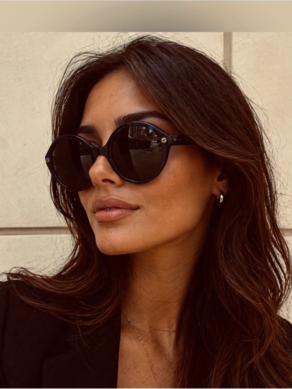 GUCCI GG0023S 55 mm Women’s Black Round Oversized Sunglasses NWT
